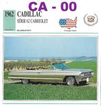 Ca0 Autokaart Cadillac Srie 62 Cabriolet ( 1962 ), Ophalen of Verzenden, Zo goed als nieuw, Auto's