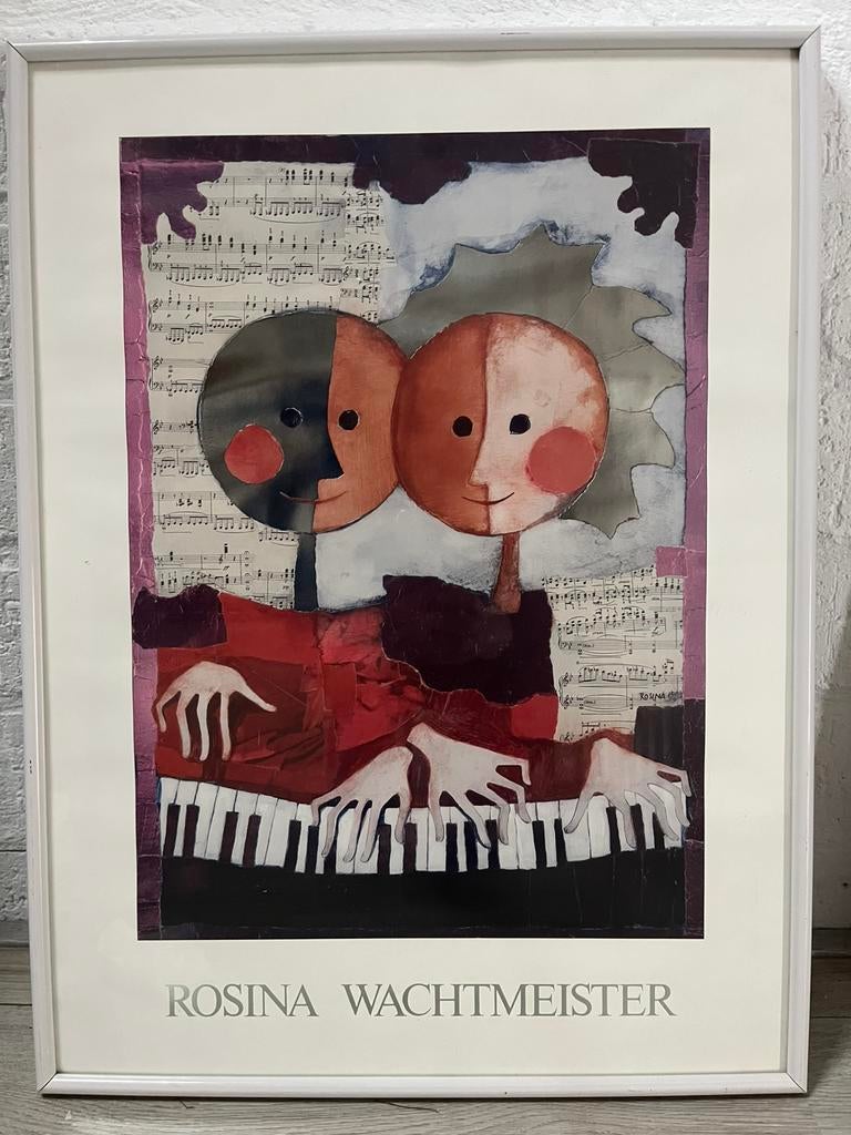 Poster Rosina Wachtmeister piano spelend koppel, Ophalen, Minder dan 50 cm, Metaal of Aluminium, Zo goed als nieuw