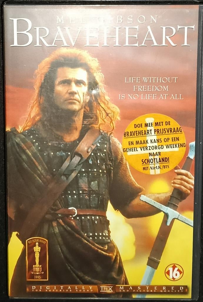 Braveheart vhs, Cd's en Dvd's, Ophalen of Verzenden