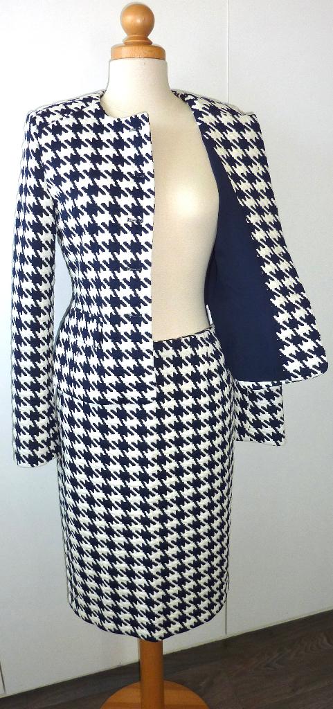 Btree mantelpakje maat 36 blauw/off-white, Ophalen, Kostuum of Pak, Btree, Blauw