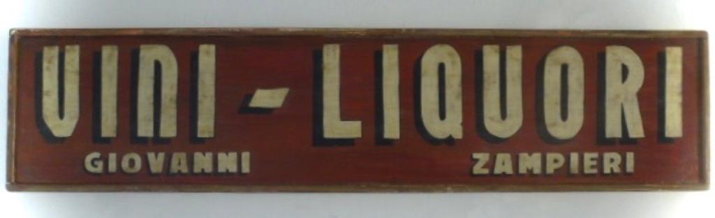 Handgeschilderd houten reclamebord/wijn/drank/bar/ Italië, Verzamelen, Merken en Reclamevoorwerpen, Reclamebord, Zo goed als nieuw