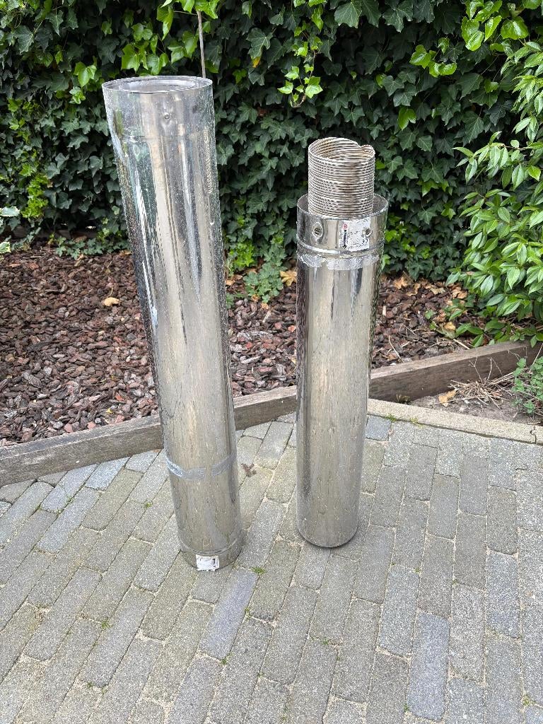 kachelpijp dubbelwandig rvs  totale lengte 180cm, Huis en Inrichting, Kachels, Ophalen, Gebruikt, Gas, Gaskachel