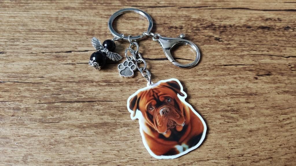 Tas/Sleutelhanger Bordeauxdog groot met beschermengeltje, Verzenden, Nieuw, Dier of Natuur