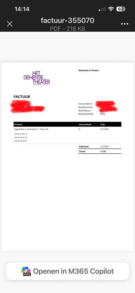 Tickets Theater show Dag Mama Amersfoort, Tickets en Kaartjes, Drie personen of meer, Overige soorten, Overige typen