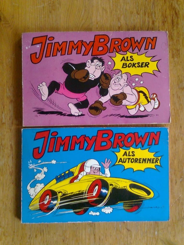 Jimmy Brown als bokser / Jimmy Brown als autorenner, Eén stripboek, Ophalen of Verzenden, Gelezen