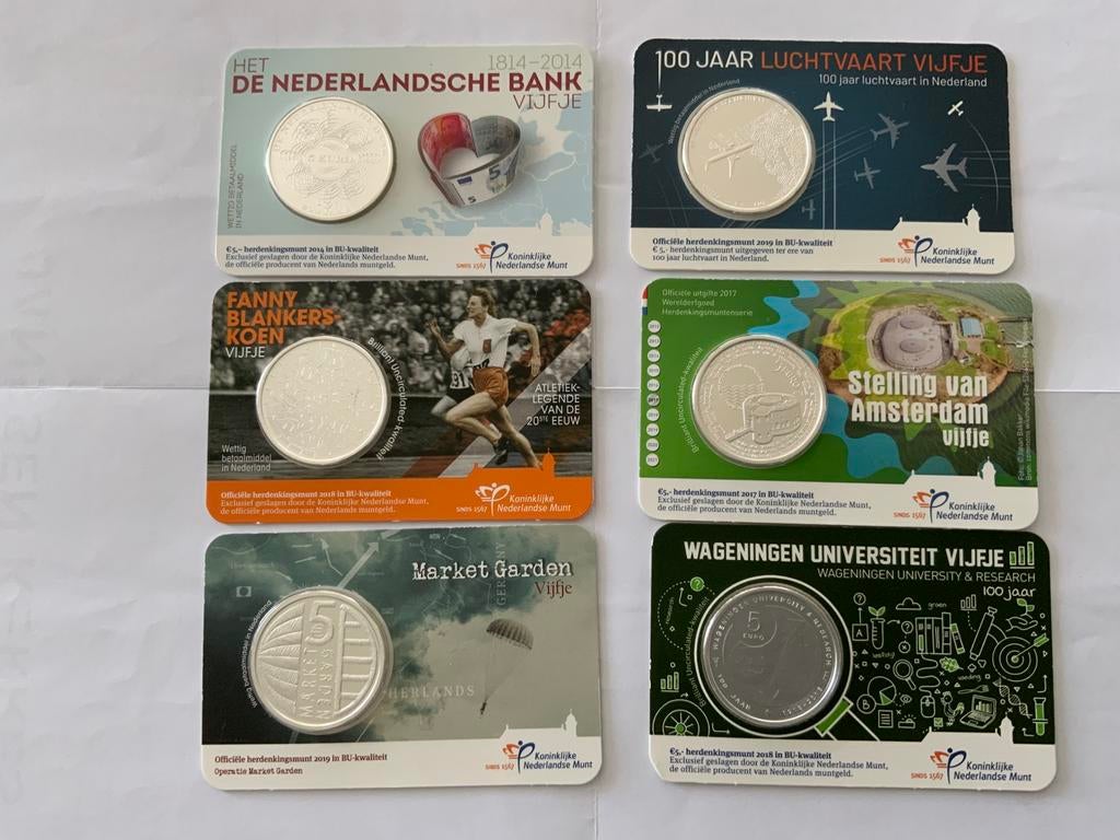 6 x DIVERSE COINCARDS BU., Ophalen of Verzenden, Overige landen, 2 euro