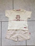 Off white shirtje + beige geruit broekje ZIP ZAP mt 80 zgan, Zip Zap, Ophalen of Verzenden, Zo goed als nieuw, Setje