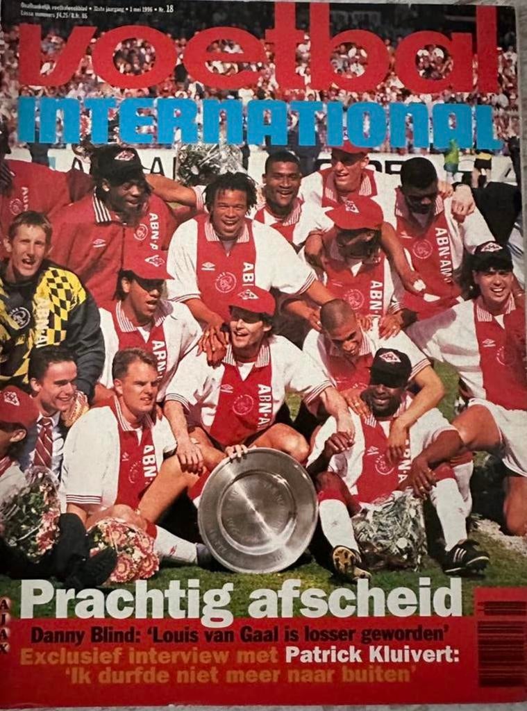 Voetbal International (VI) uit 1996 - Ajax kampioen, Ophalen of Verzenden, Zo goed als nieuw, Sport en Vrije tijd