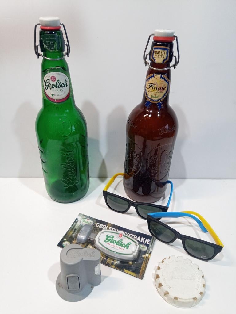 Grolsch verzameling: flessen,  openers, viltjes, Ophalen of Verzenden, Gebruikt, Overige typen, Grolsch