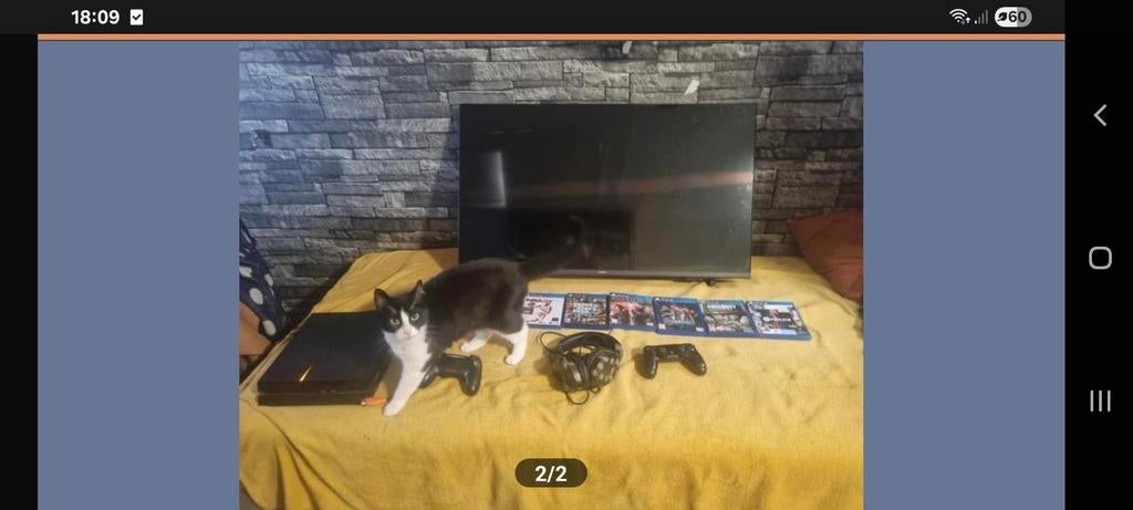 Philips TV 43 inch met PS4 1TB, controller en 6 games, Ophalen