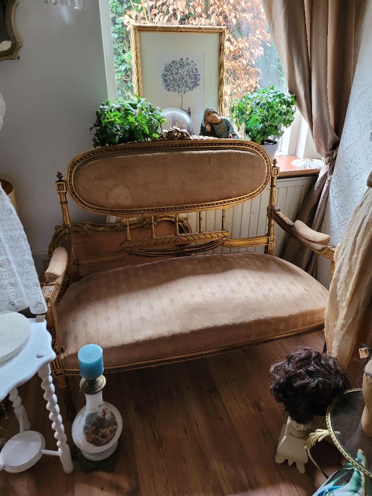 Antiek 19e eeuws bankje Louis XVI, Antiek en Kunst, Ophalen