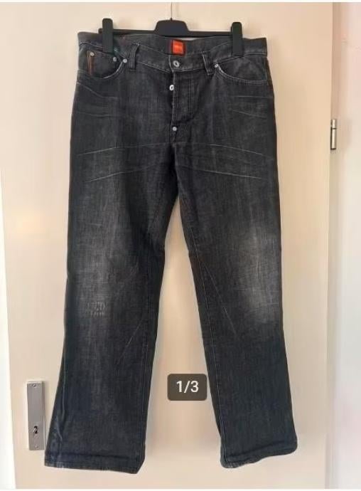 Zwarte / Antraciet Hugo Boss jeans (orange) W38 - L34 NIEUW, Kleding | Heren, Spijkerbroeken en Jeans, Nieuw, Overige jeansmaten