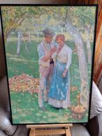 Vrouw en Man in Bloemen tuin, Ophalen of Verzenden