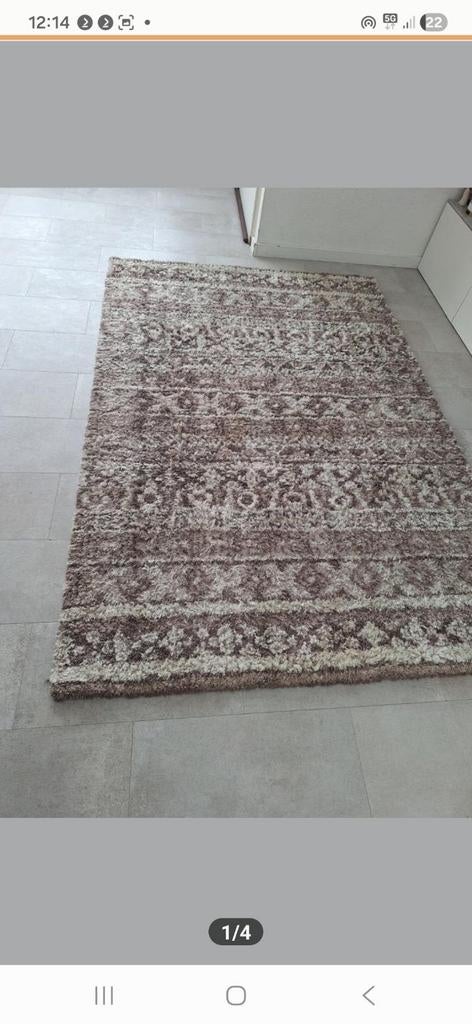 Mooi bruin/beige tapijt met patroon, Ophalen, Gebruikt