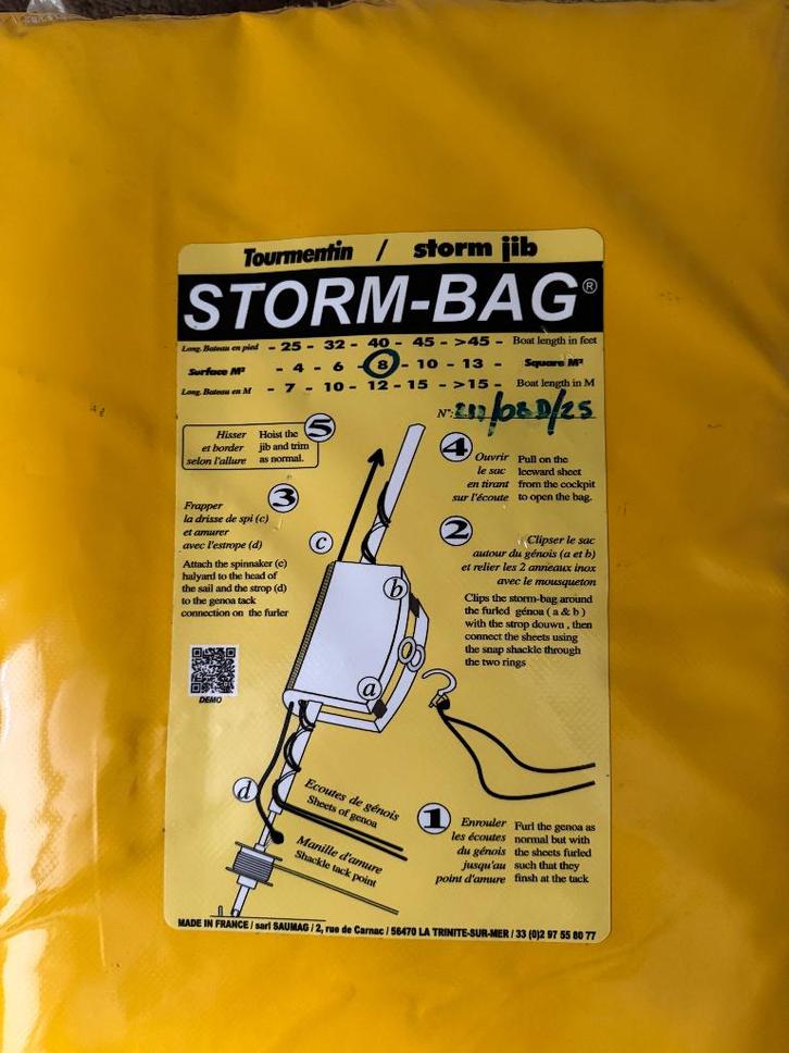 Stormzeil, Watersport en Boten, Zeilen en Zeiltoebehoren, Zo goed als nieuw, Stormfok, Minder dan 15 m², 6 meter of meer, Ophalen