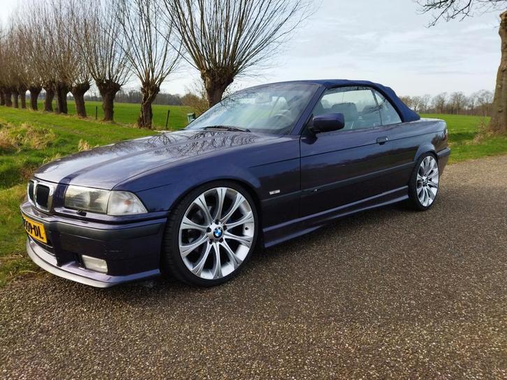 BMW 320i cabrio 1997, Auto's, BMW, 3-Serie, Benzine, Cabriolet, Automaat, Geïmporteerd, Overige kleuren, Zwart, Leder, Achterwielaandrijving