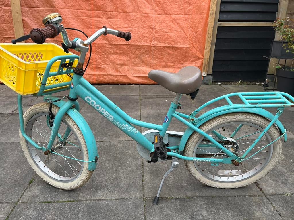 Groene Kinderfiets met mand, Fietsen en Brommers, Fietsen | Meisjes, Ophalen, Gebruikt, 18 inch