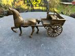 Vintage koperen/messing paard en wagen, Ophalen of Verzenden, Koper