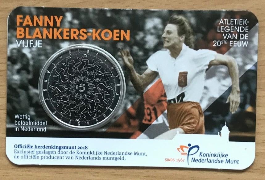 Nederland - 5 euro coincard - Het Fanny Blankers-Koen Vijfje, Postzegels en Munten, Munten | Nederland, Ophalen of Verzenden, Koning Willem I