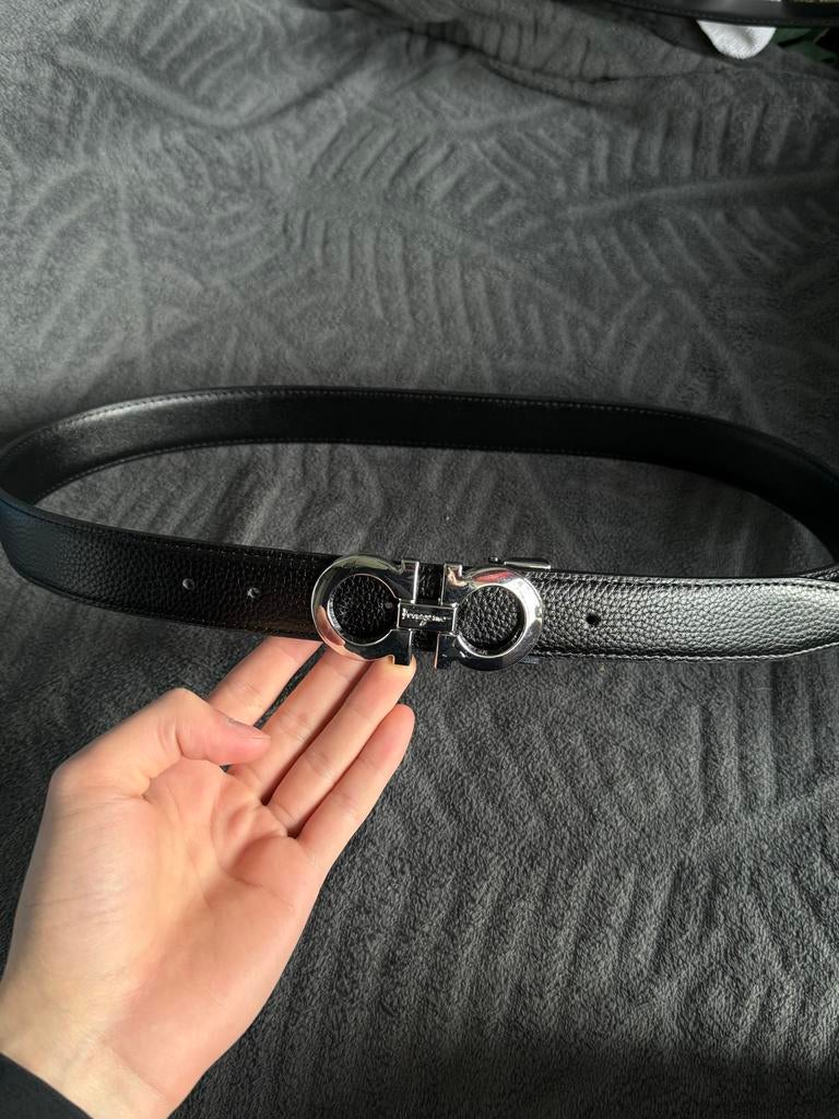 Ferragamo Riem, Zo goed als nieuw, Riem of Ceintuur, Echt leder, Zwart