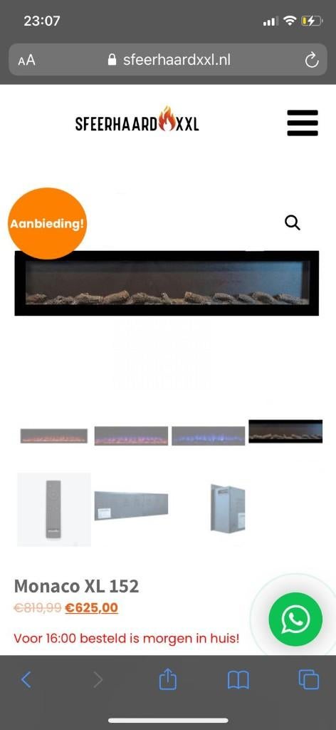 Sfeerhaard 152 cm lang, Ophalen of Verzenden, Zo goed als nieuw, Vrijstaande haard, Elektrische haard