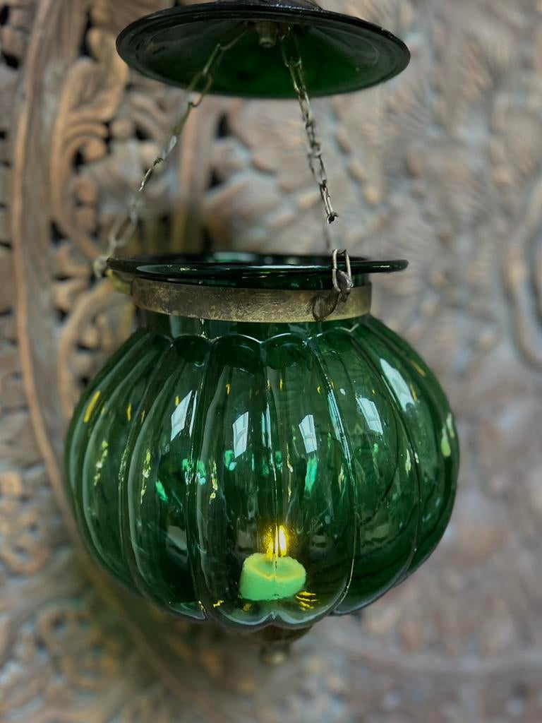 Groene vintage heiligdom lantaarn Val st Lambert, Antiek en Kunst, Ophalen of Verzenden