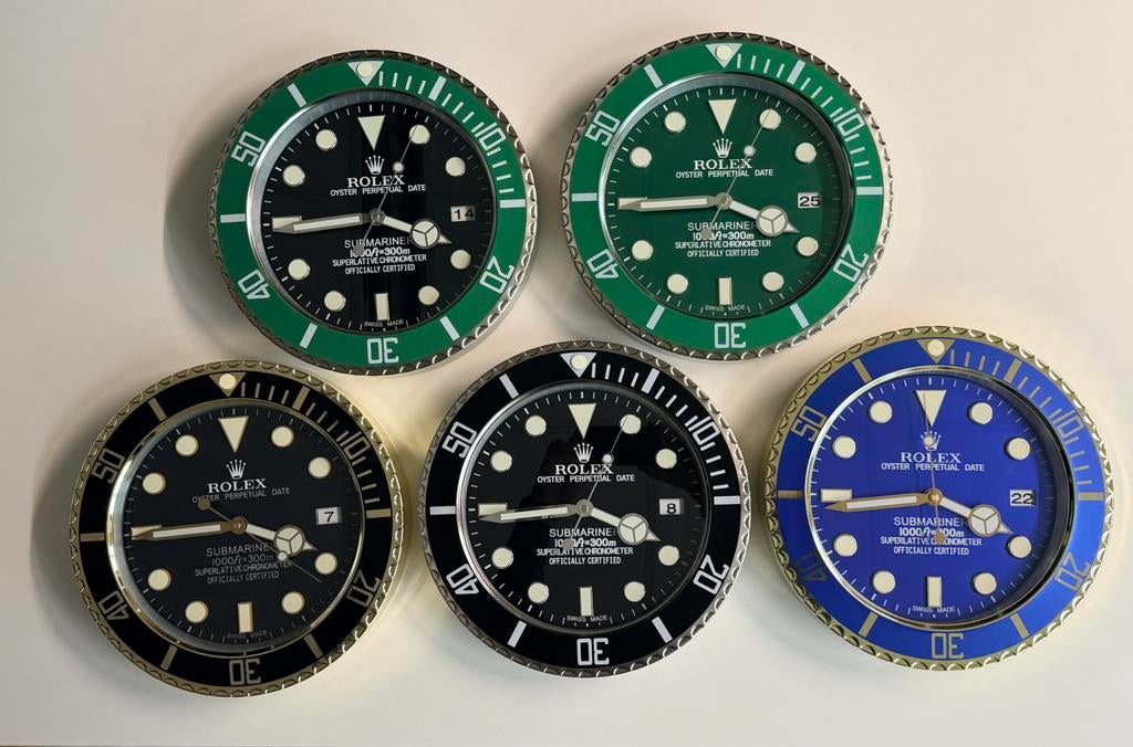 Luxe wandklokken Sub ,GMT , Daytona , Moonwatch zie foto’s, Ophalen, Nieuw, Analoog, Wandklok