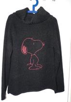 Snoopy trui met grote col, van mohair, wol, acryl. Maat 44., Zwart, Maat 42/44 (L), Nieuw, Ophalen of Verzenden