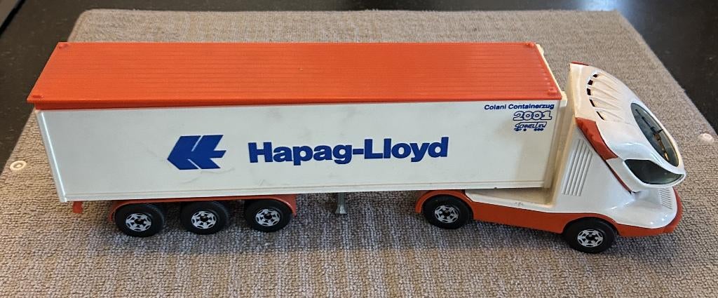Gama 4294 Hapag Lloyd Container truck + lading lengte 35 cm., Verzenden, Zo goed als nieuw, Bus of Vrachtwagen