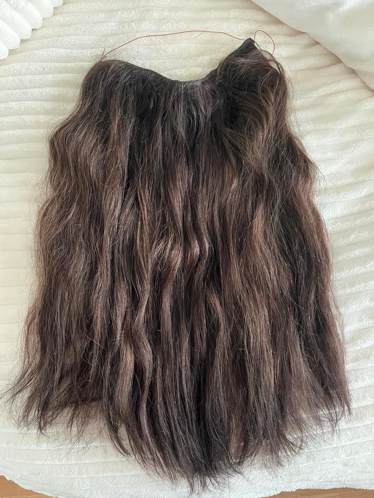 Wire/Halo Extensions Echt Haar, Sieraden, Tassen en Uiterlijk, Uiterlijk | Haarverzorging, Zo goed als nieuw, Pruik of Haarverlenging