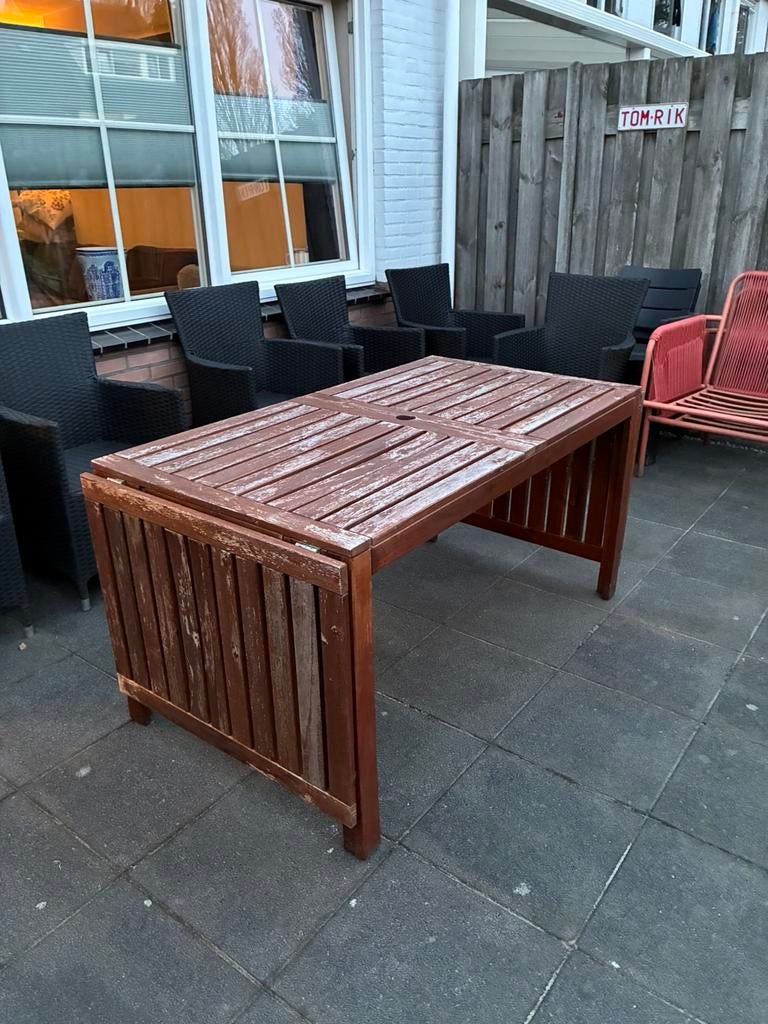 Gratis tuintafel ikea, Tuin en Terras, Ophalen, Zo goed als nieuw, Rechthoekig, Hout