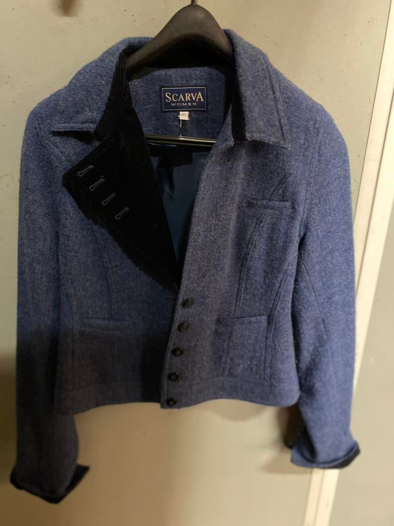 Asymmetrische blazer Scarva maat 40, Ophalen of Verzenden, Gedragen, Maat 38/40 (M), Blauw
