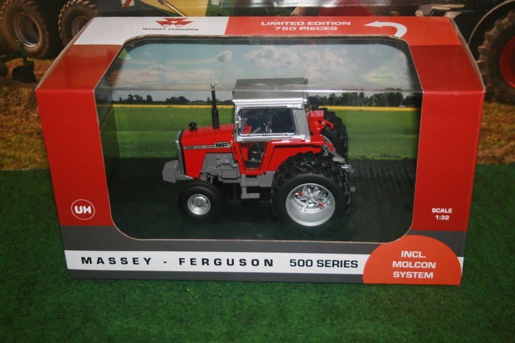 Boeryes: Massey Ferguson 590 2wd + Molcon Dubbellucht, Hobby en Vrije tijd, Modelauto's | 1:32, Ophalen of Verzenden, Nieuw, Tractor of Landbouw