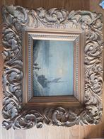 Oud zeegezicht schilderij met antieke lijst, Ophalen of Verzenden