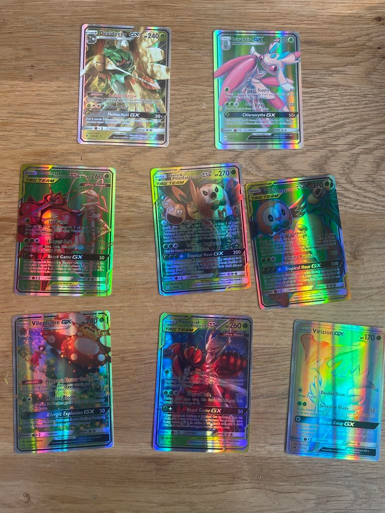 Pokémon kaarten (waarschijnlijk nep), Ophalen of Verzenden, Gebruikt, Meerdere kaarten, Foil