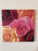 Canvas wanddecoratie, fotolijst met rozen., Ophalen of Verzenden, Zo goed als nieuw