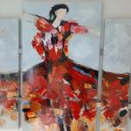 Schilderij abstract  4 luik, Ophalen of Verzenden