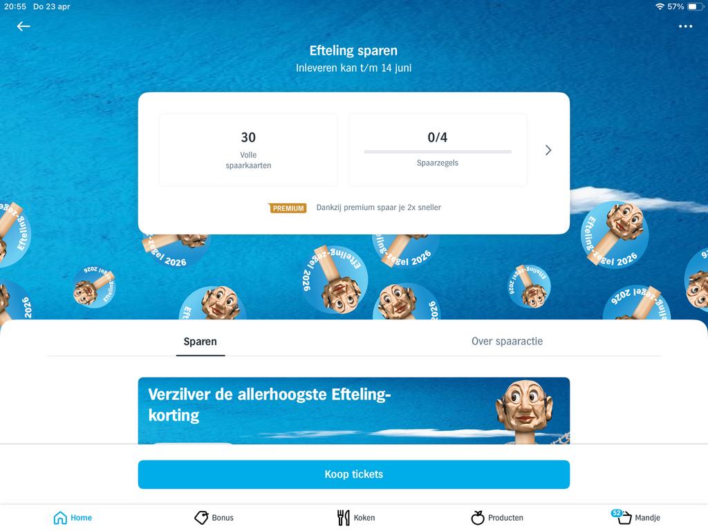 120 efteling AH zegels spaarkaart albert heijn, Albert Heijn, Ophalen
