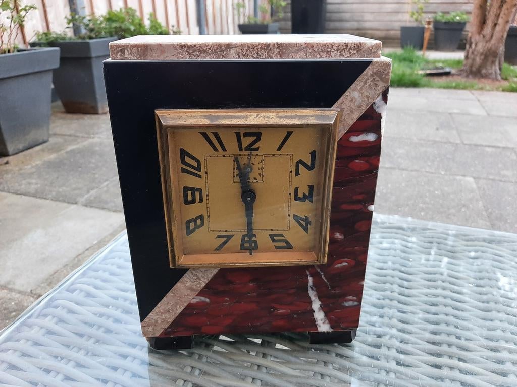 Vintage Art Deco Marmeren Klok uit de jaren 30, Ophalen of Verzenden