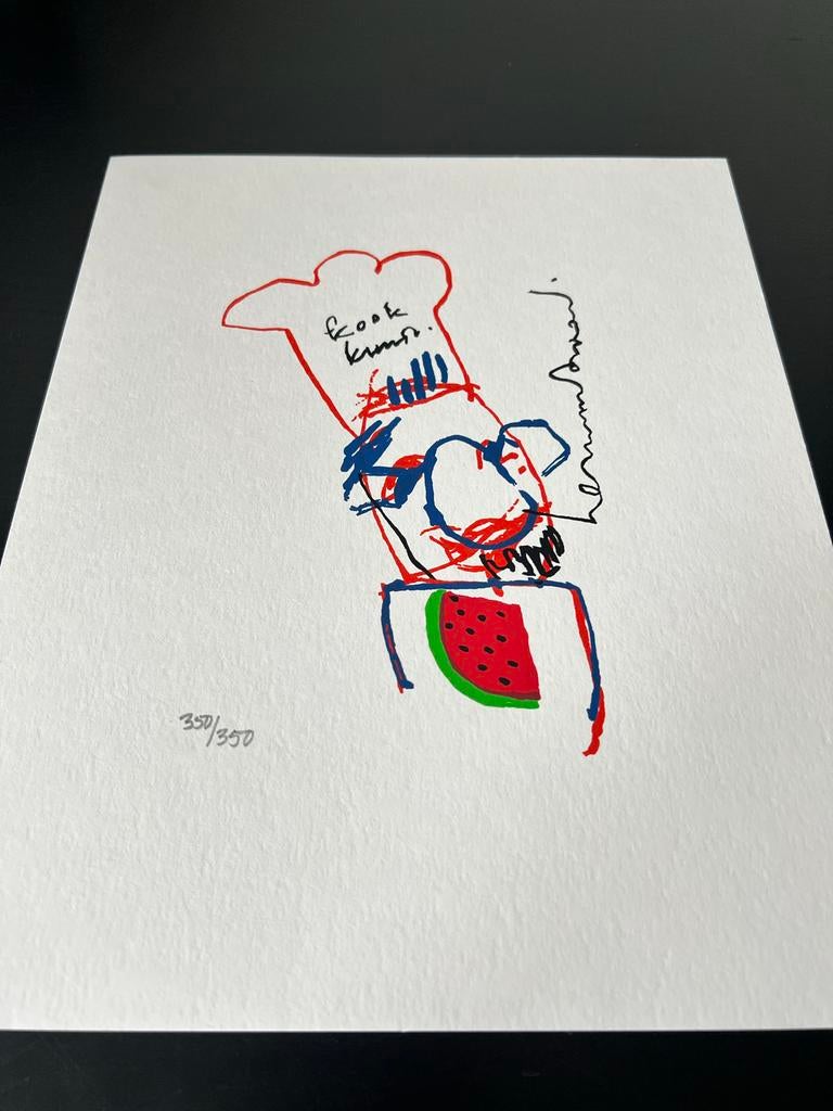 Herman Brood zeefdruk "Kookkunst" – nr. 350/350, Antiek en Kunst, Ophalen of Verzenden