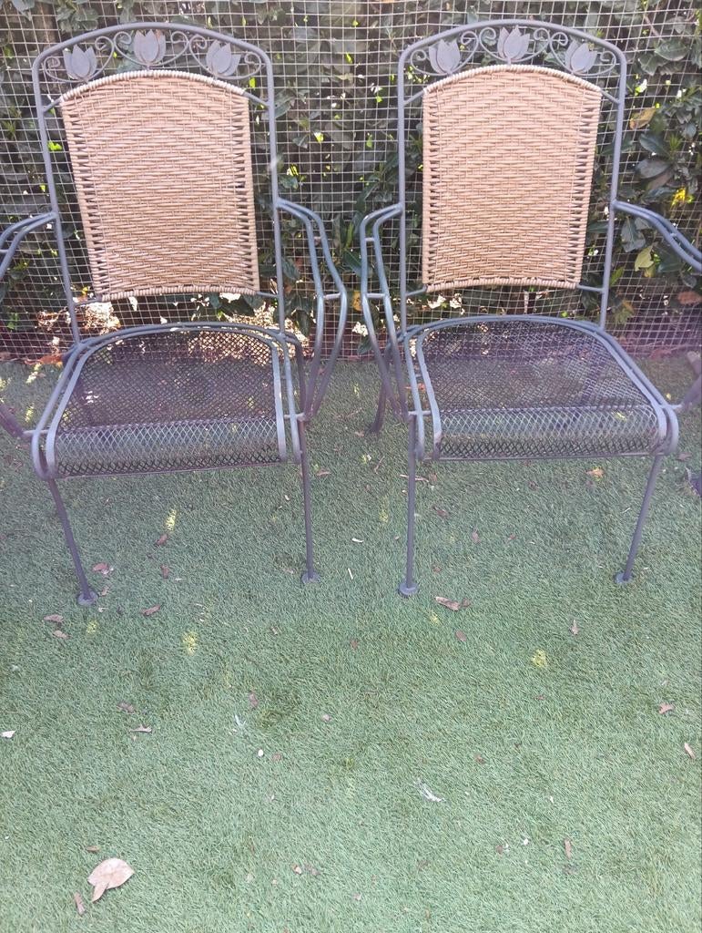 Smeetijzer tuinstoelen brocante, Tuin en Terras, Ophalen, Gebruikt, Metaal
