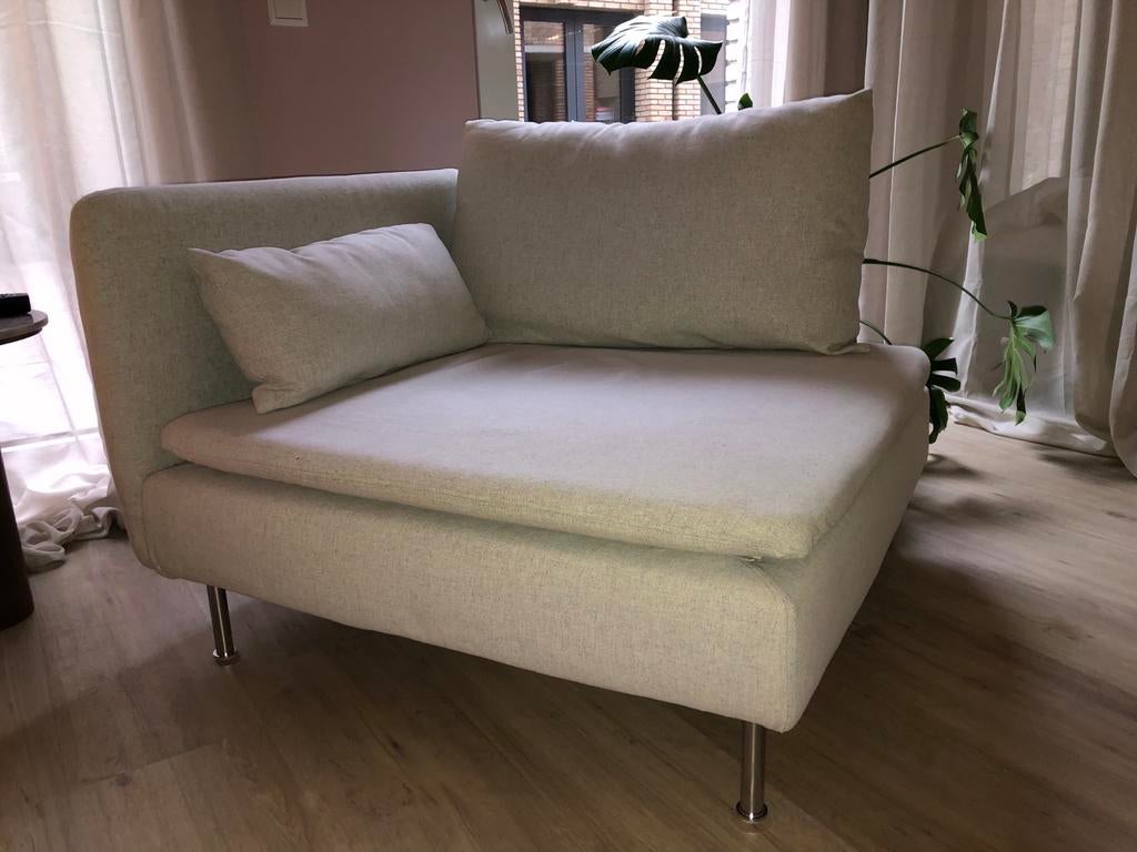 Ikea Soderhamn fauteuil/bank lichtgrijs, z.g.a.n., Huis en Inrichting, Fauteuils, Ophalen, Zo goed als nieuw, Stof, 75 tot 100 cm