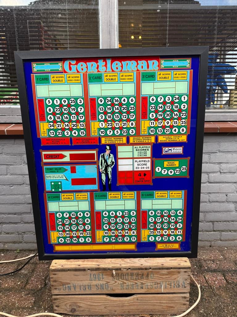 Vintage Gentleman  / Gokkast / Lichtbak, Verzamelen, Automaten | Gokkasten en Fruitautomaten, Gebruikt, Overige munten, Ophalen