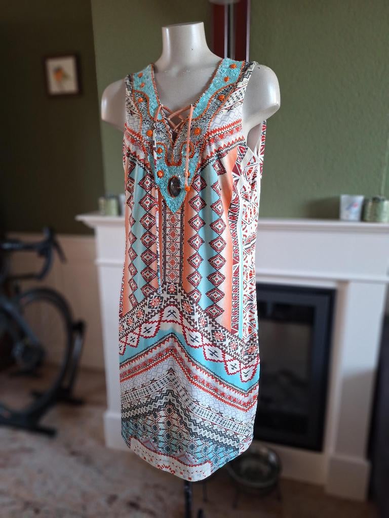 K-design K Design mouwloos mooie kraag jurk XL, Kleding | Dames, Jurken, Gedragen, Maat 46/48 (XL) of groter, Overige kleuren