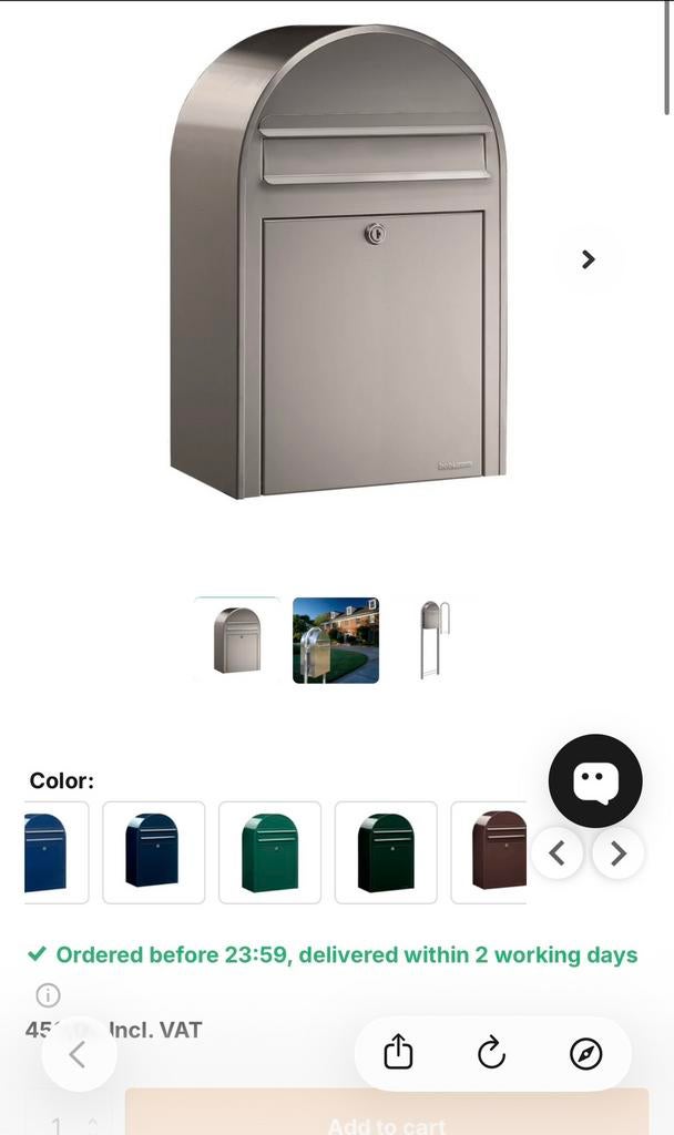 Bobi Classic Inox brievenbus, Tuin en Terras, Brievenbussen, Ophalen of Verzenden, Nieuw, Rvs