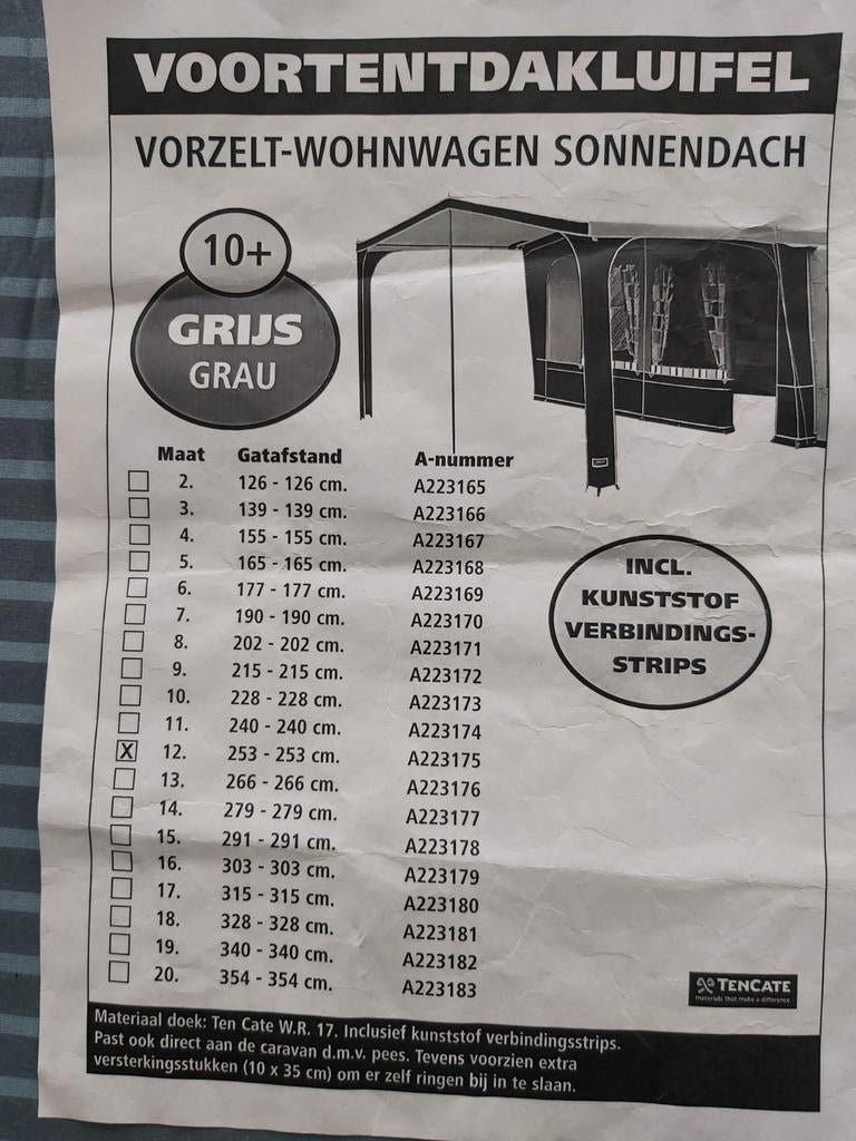 Voortent luifel maat 12, Ophalen of Verzenden