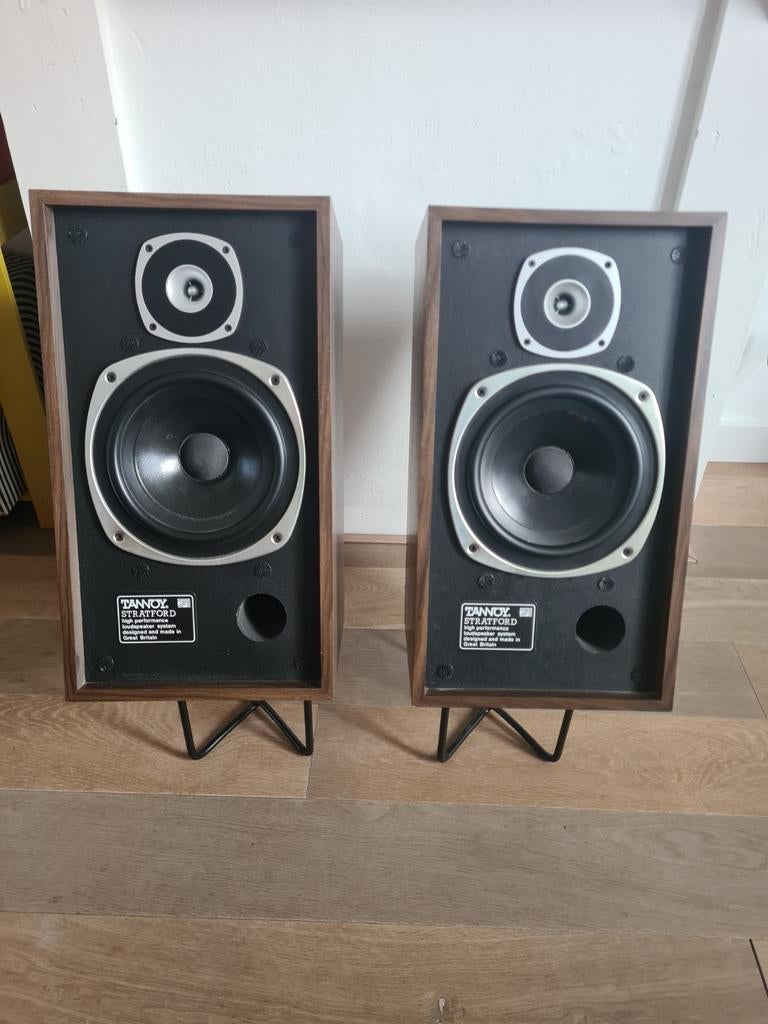 Tannoy Stratford T110 Vintage Hifi Speakers, Gebruikt, Minder dan 60 watt, Front, Rear of Stereo speakers, Ophalen