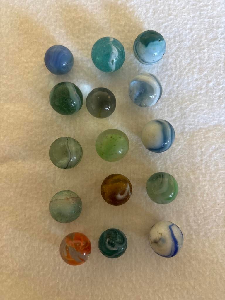 15 Antieke Glazen Knikkers - O.a. Jabosoort, Antiek en Kunst, Antiek | Glas en Kristal, Ophalen of Verzenden