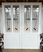 Set ensuite deuren met glas in lood topstaat, Ophalen, Binnendeur, 200 tot 215 cm, Glas