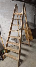 Trapladder hout, Doe-het-zelf en Verbouw, Ladders en Trappen, Ophalen, Gebruikt, Ladder, Minder dan 2 meter